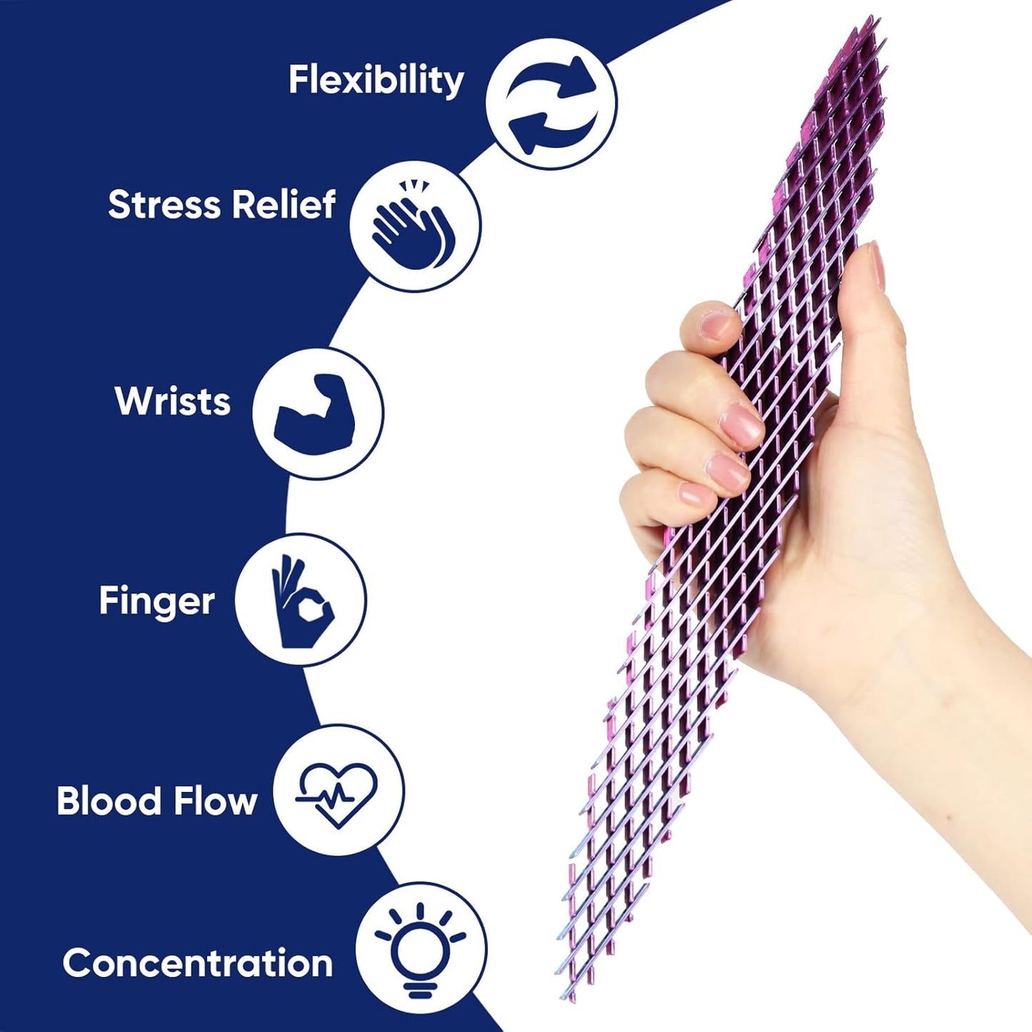 Fidget Worm Toy, Real 3D Printed Toys, Funny Pocket Worm Fidget Toy for Adults & Kids, Silent Resistance Stress Relief Toy Desk Fidgets for Adults Kids (Red Blue Gradient)