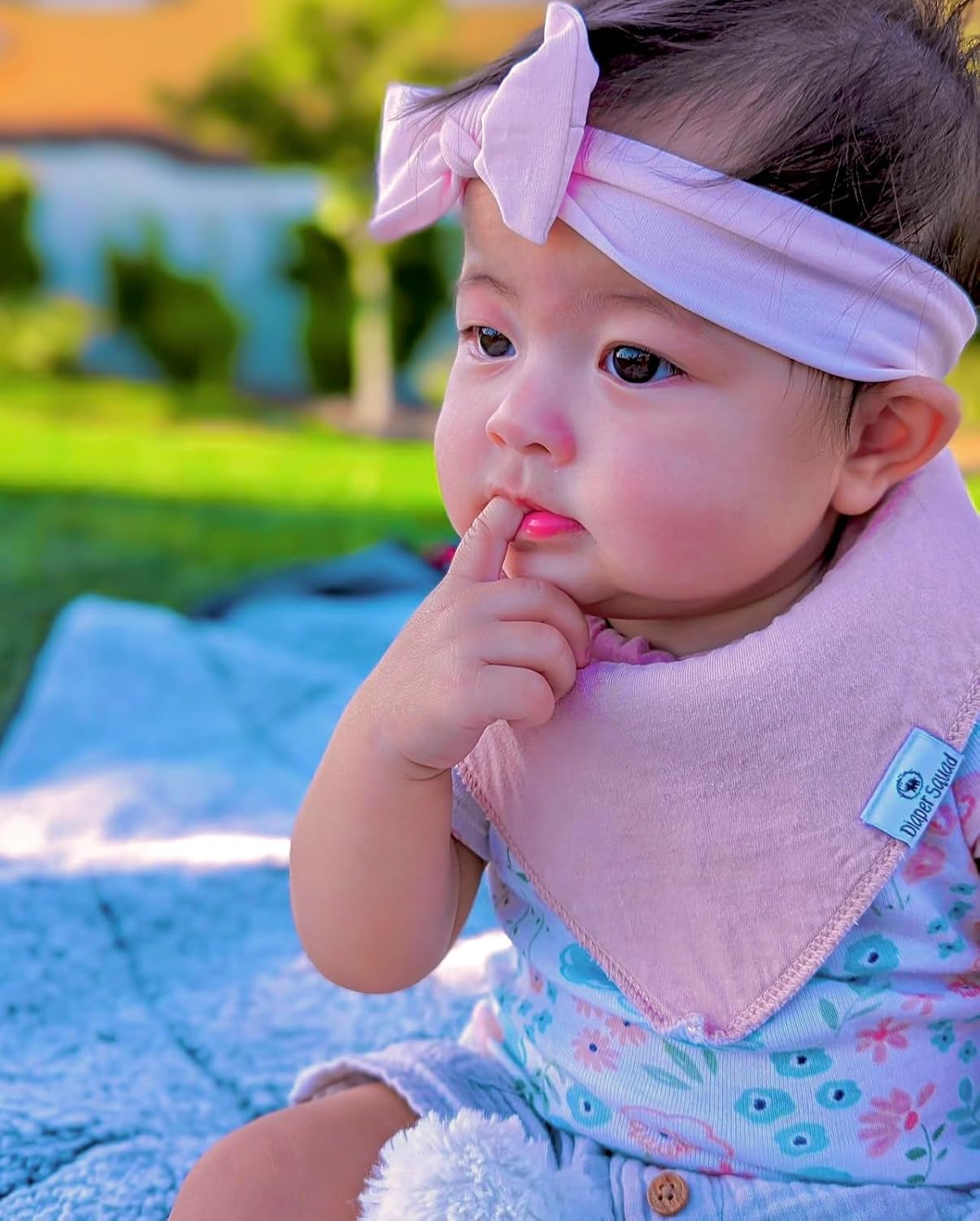 DiaperSquad's Baby Bibs for Drooling and Teething, Bibs for Boys, Baby Girl - Solid Cotton Baby Drool Bibs