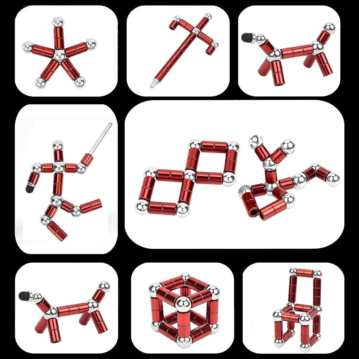 Fidget Pen,Magnetic Pen， Decompression Magnetic Toy Pen，Magnet Pen Fidget Toy Relieve Pressure Novel Toy Gift for Kids or Friends! (Big Red)