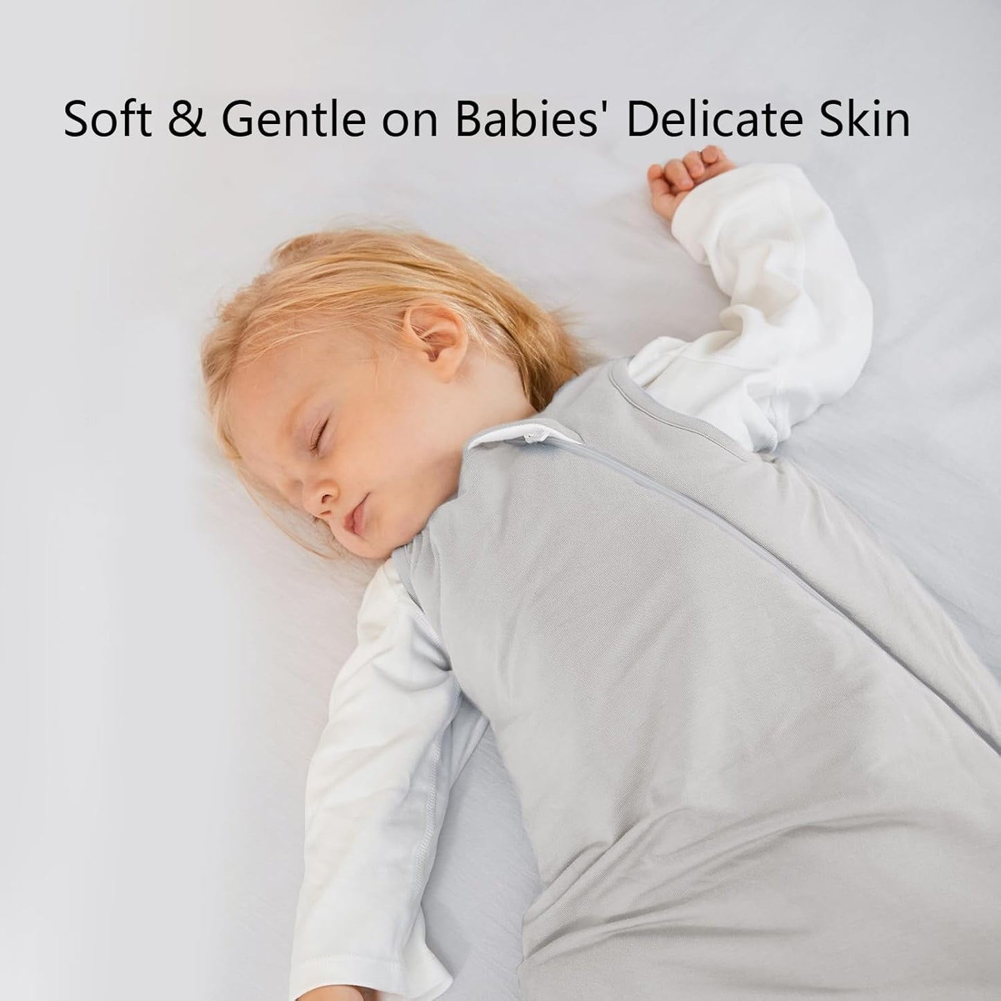 BubblePanda Rayon Made from Bamboo Sleep Sack 6-12 Months 0.5 Tog Soft Lightweight Toddler Sleep Sack for Babies 2-Way Zipper Wearable Blanket Baby 6 Months