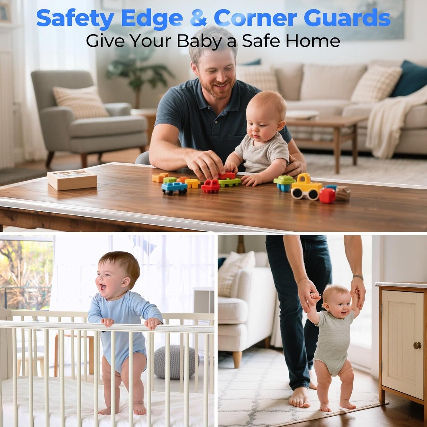 Edge Corner Protector Baby Proofing, Clear Soft Corner Protectors Baby Proof, Furniture Corner Guard & Edge Safety, Edge Protector for Table and Fireplace(19.6ft L*0.78inch W*0.09inch H)