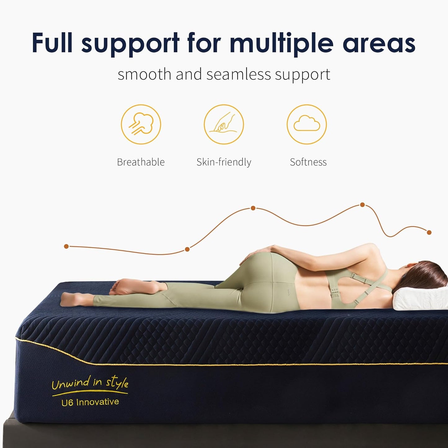 10 Inch Gel-Infused Memory Foam Mattress Queen Size,Medium Soft with Removable Washable Cover Cooling Gel Bed in a Box,CertiPUR-US Certified,60"X80"X10" Navy Blue