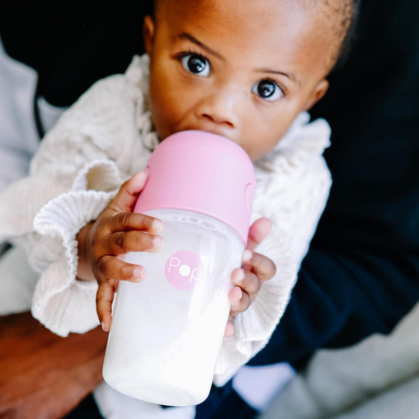 PopYum 5 oz Pink Anti-Colic Formula Making/Mixing/Dispenser Baby Bottles, 2-Pack with #1 Slow Flow Nipples, 150 ml, BPA-Free, Natural Latch