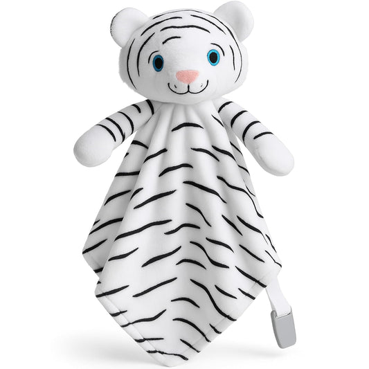 Love By Emi Baby Music Lovey White Tiger, Baby Sleep Soother for Crib & Cuddle Bedtime, White Noise with a Heartbeat & Lullaby, Plush Sound Machine Toy, Stuffed Animal for Newborns, Infants & Toddlers