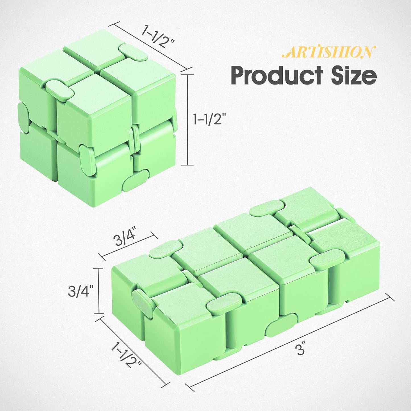 Fidget Cube, Durable Nylon Infinity Desk Toy, Skin-Friendly Handheld Gadget, Mini Stress-Relief Adult Fidget Toy for Anxiety Alleviation light weight(Green)