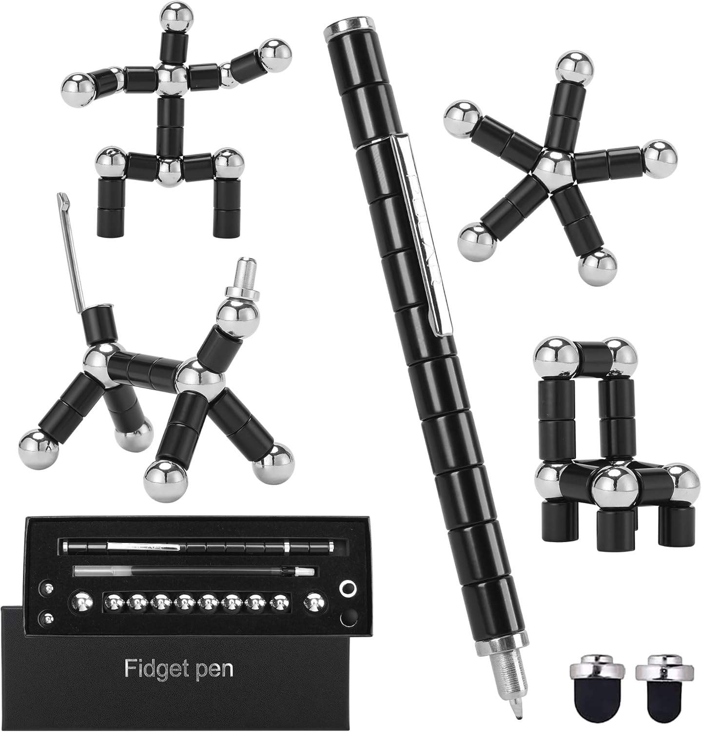 Fidget Pen,Magnetic Pen， Decompression Magnetic Fidget Toy Pen, Magnet Pen Fidget Toy Relieve Pressure Novel Toy Gifts for Kids or Friends! (Black)