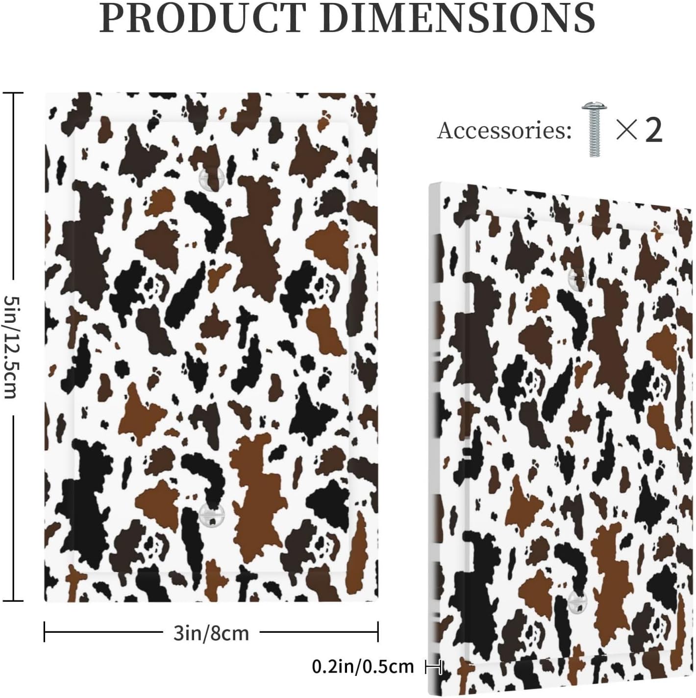 Light Switch Cover Plate Rustic Cowhide Highland Cow Milk Cow 1 Gang No Device Blank Electrical Wall Plates Faceplate Decorative Switch Plate For Farmhouse Home Decor