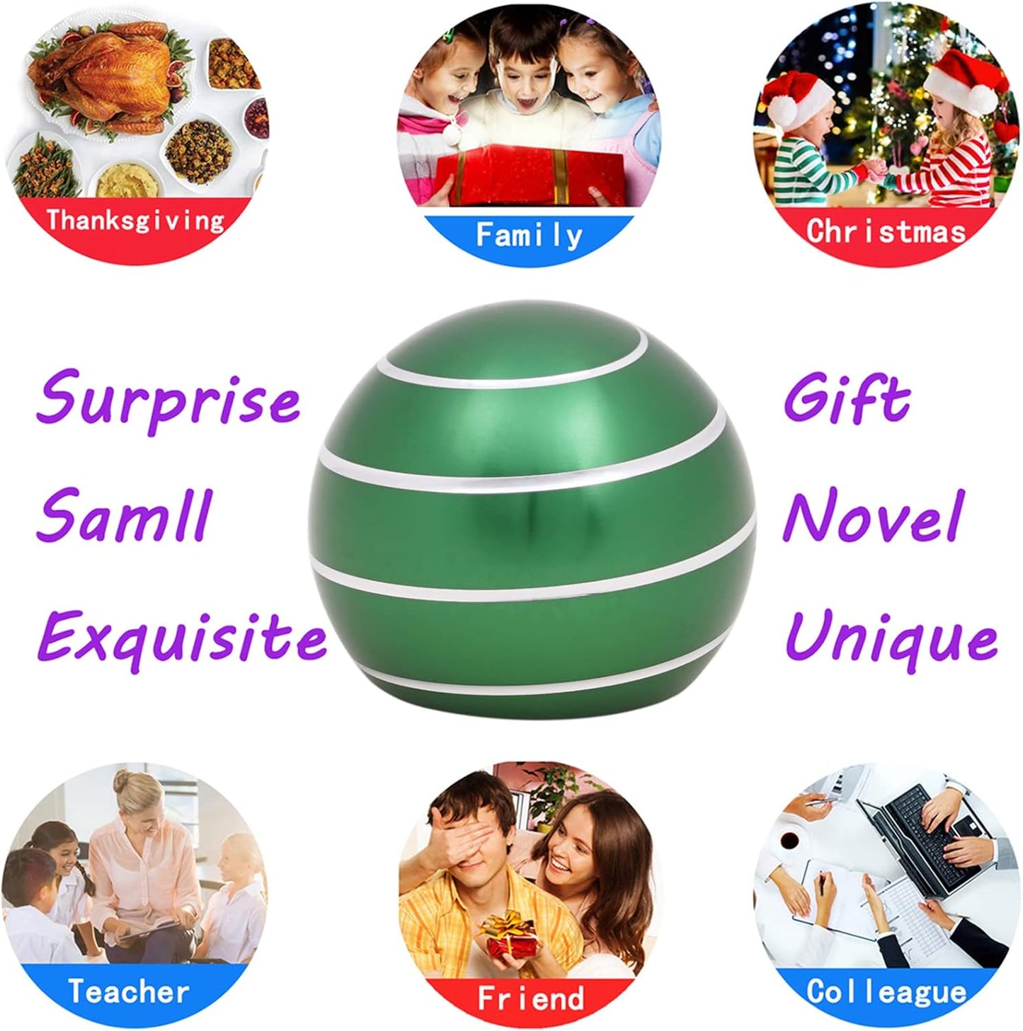 Desk-Fidget-Toys for Kinetic-Toy: Cool-Gadgets Cool-Stuff for Adults Kids Teens, Spinning Up to 180 Seconds, Stress Relief Toy for Christmas Optical-Illusion Gift for Office School Home Women Men