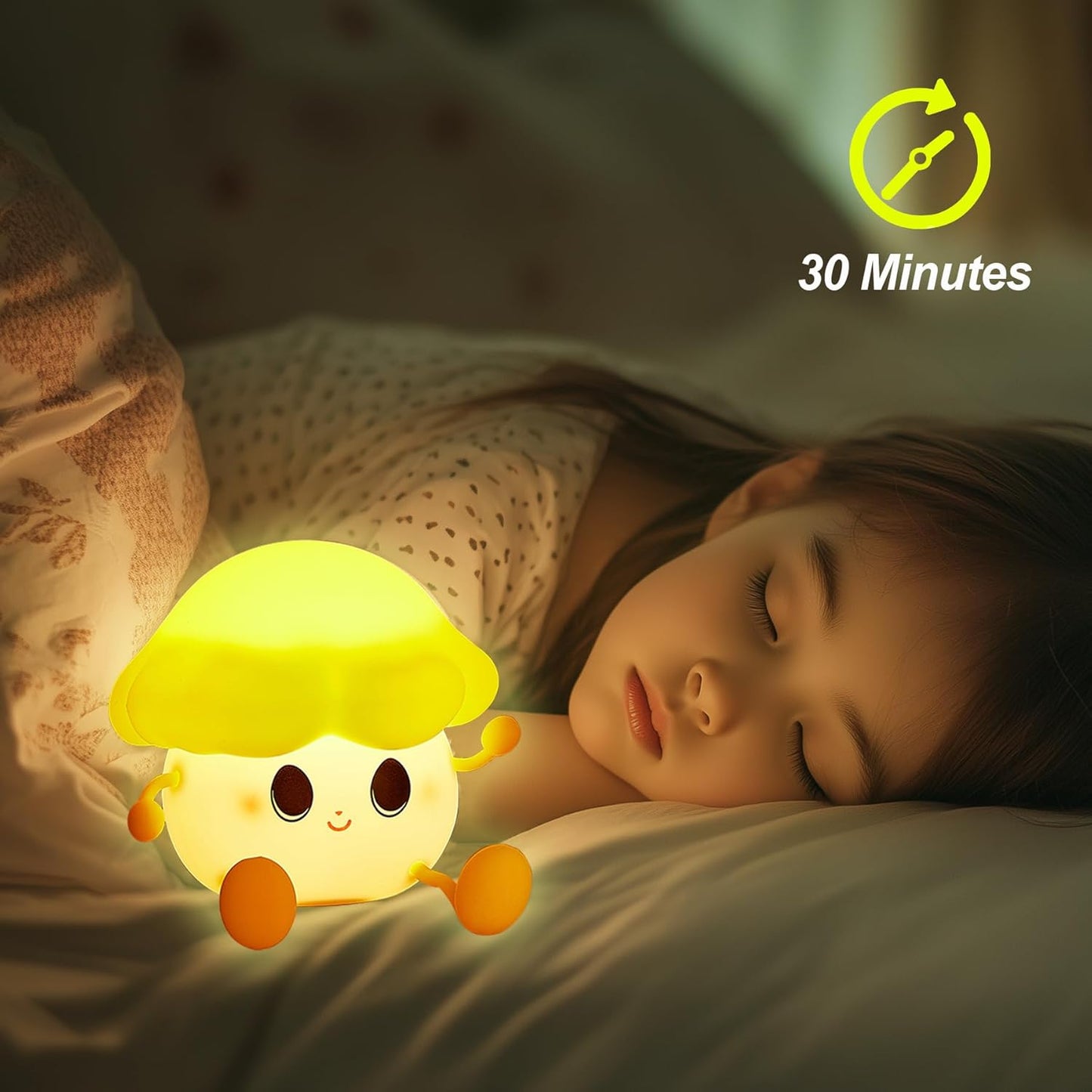 Mushroom Night Light for Kids, Cute Silicone Night Light, 7 Adjustable Color Breathing Mushroom Lamp, Rechargeable USB LED Touch Light for Children's Room Decor, Christmas Birthday Gift (Red)