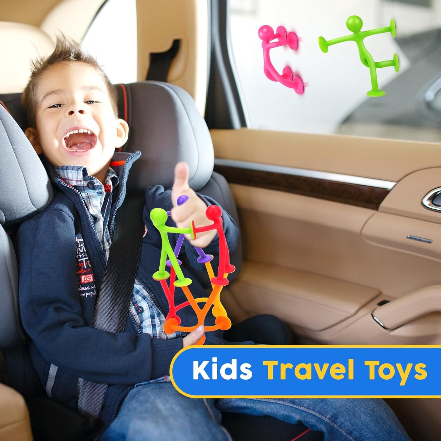 OleOletOy Suction Fidget Toys for Kids: 21 Pack Suction Cup People Toys - Fidget Toys Bulk Treasure Box Toys for Kids Autism Classroom Calm Down Corner - Prizes for School Party Favors