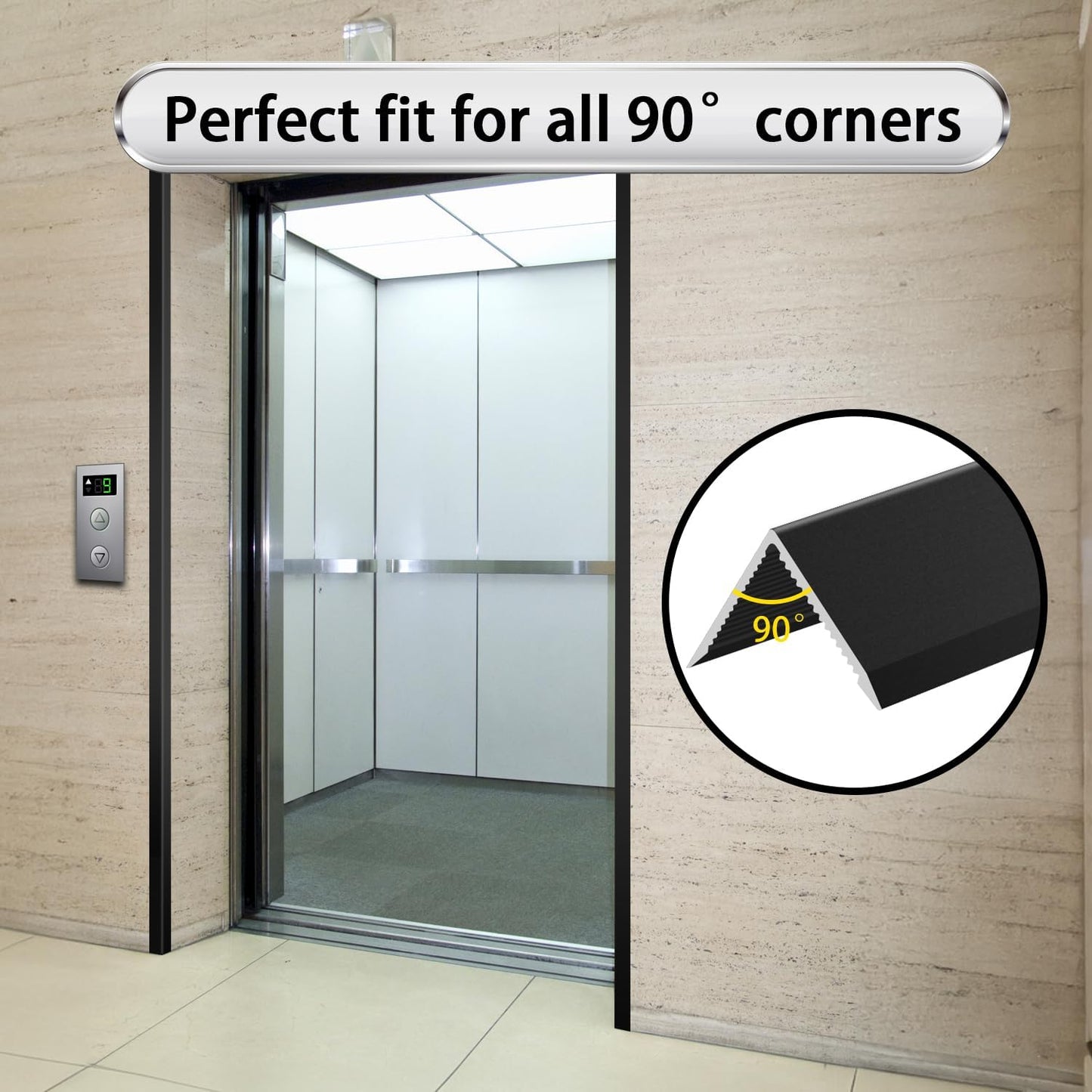 Aluminum Alloy Metal Corner Protector 10PCS Wall Corner Protector 0.6x0.6x48 inches Corner Trim Black Decoration Pack of 10 Corner Guards 21Ga Thickness