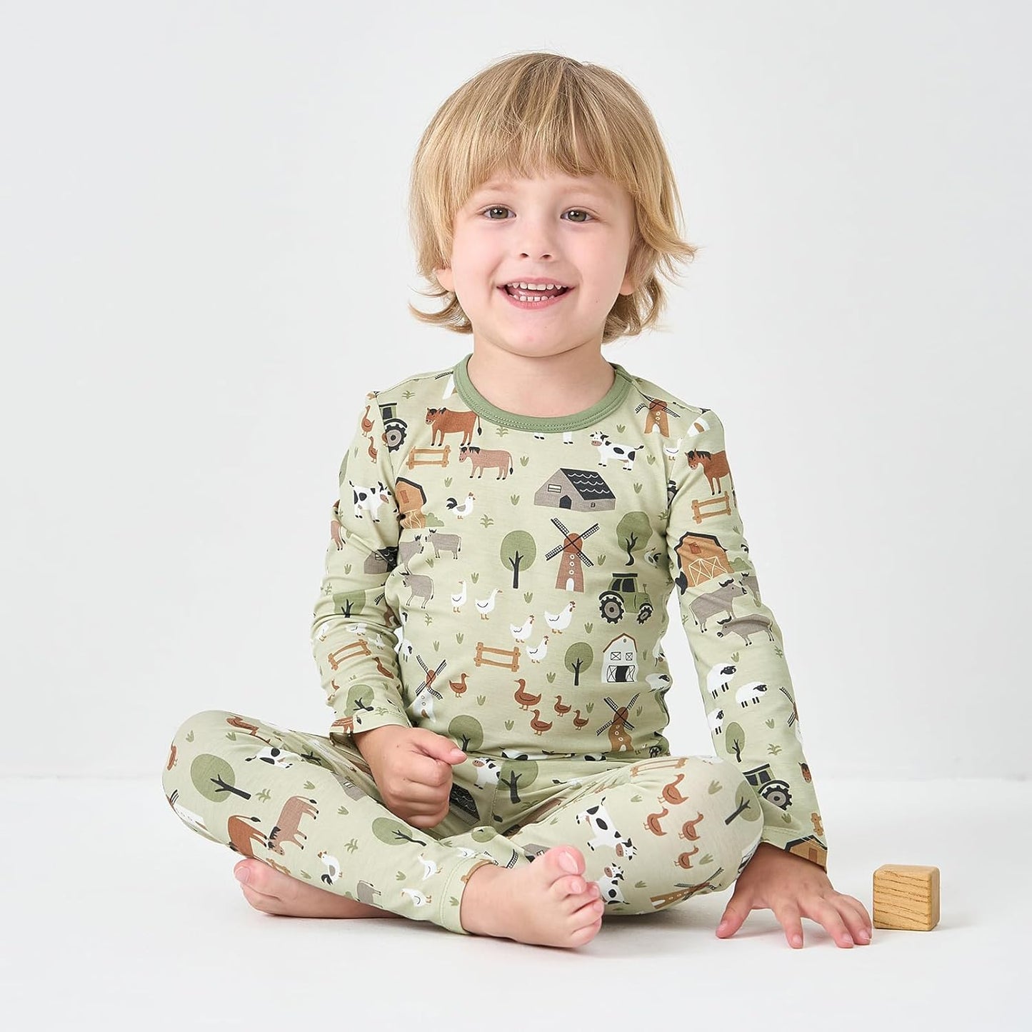 pureborn Baby Viscose From Bamboo Pajamas Set Pjs - Kids Toddler Girl Snug Fit Viscose Sleepwear 2pcs 18M-8Y