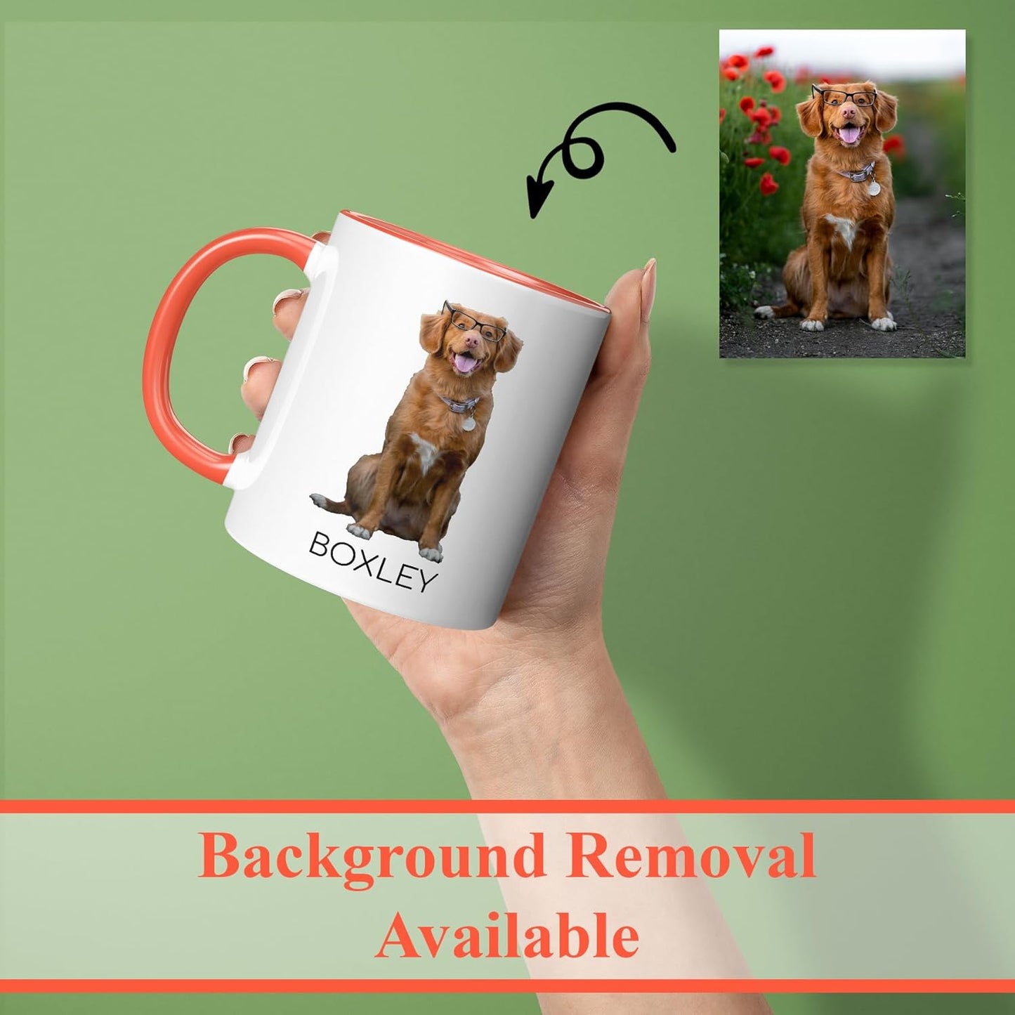 Personalized Coffee Mug, Custom Photo Text 11 Oz Ceramic Mug, Customized Picture Name Tea Cup, Unique Gift Idea, Taza Cafe Personalizadas Fotos, Cute Custom Gifts Mom Women Men, Mother's Day, Orange