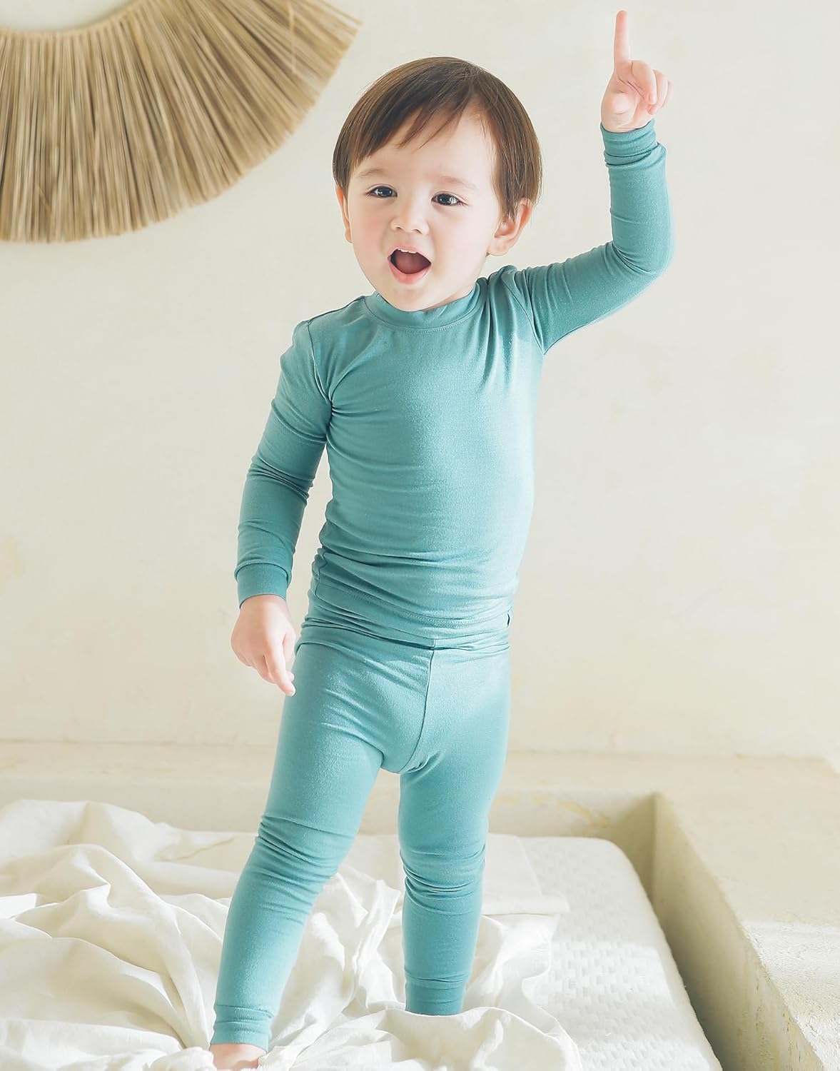 VAENAIT 6M-12Y Toddler Toddler Kids Toddler Girls Boys Soft Comfy Modal Tencel Solid Raglan Sleepwear Pajamas Pjs 2pcs Set