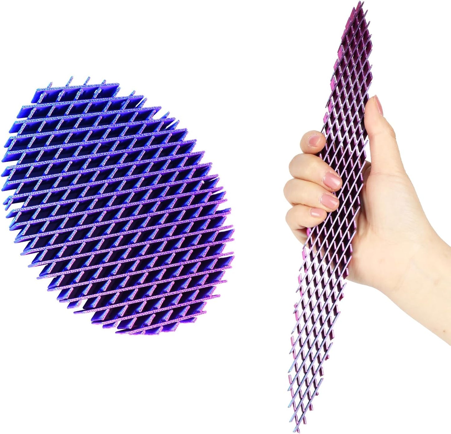 Fidget Worm Toy, Real 3D Printed Toys, Funny Pocket Worm Fidget Toy for Adults & Kids, Silent Resistance Stress Relief Toy Desk Fidgets for Adults Kids (Red Blue Gradient)