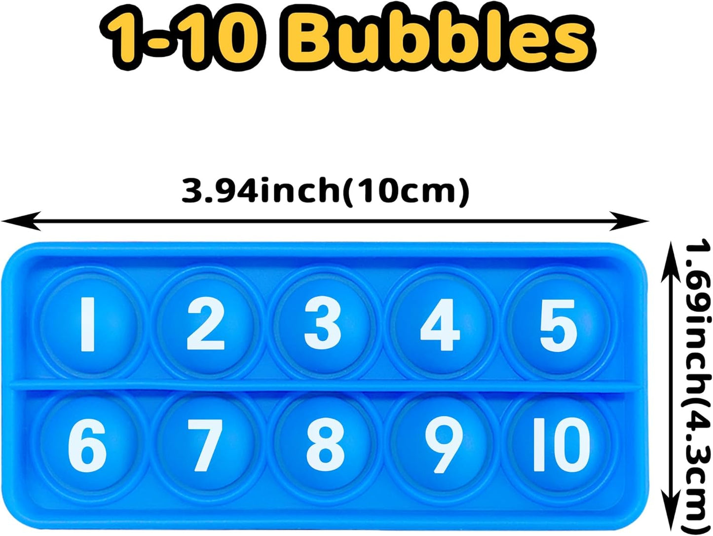 Ten Frame Interactive Pop Sensory Bubble Poppers - Push Counting Pop Fidget Toy - Set of 6 - Engage, Learn, and Play!
