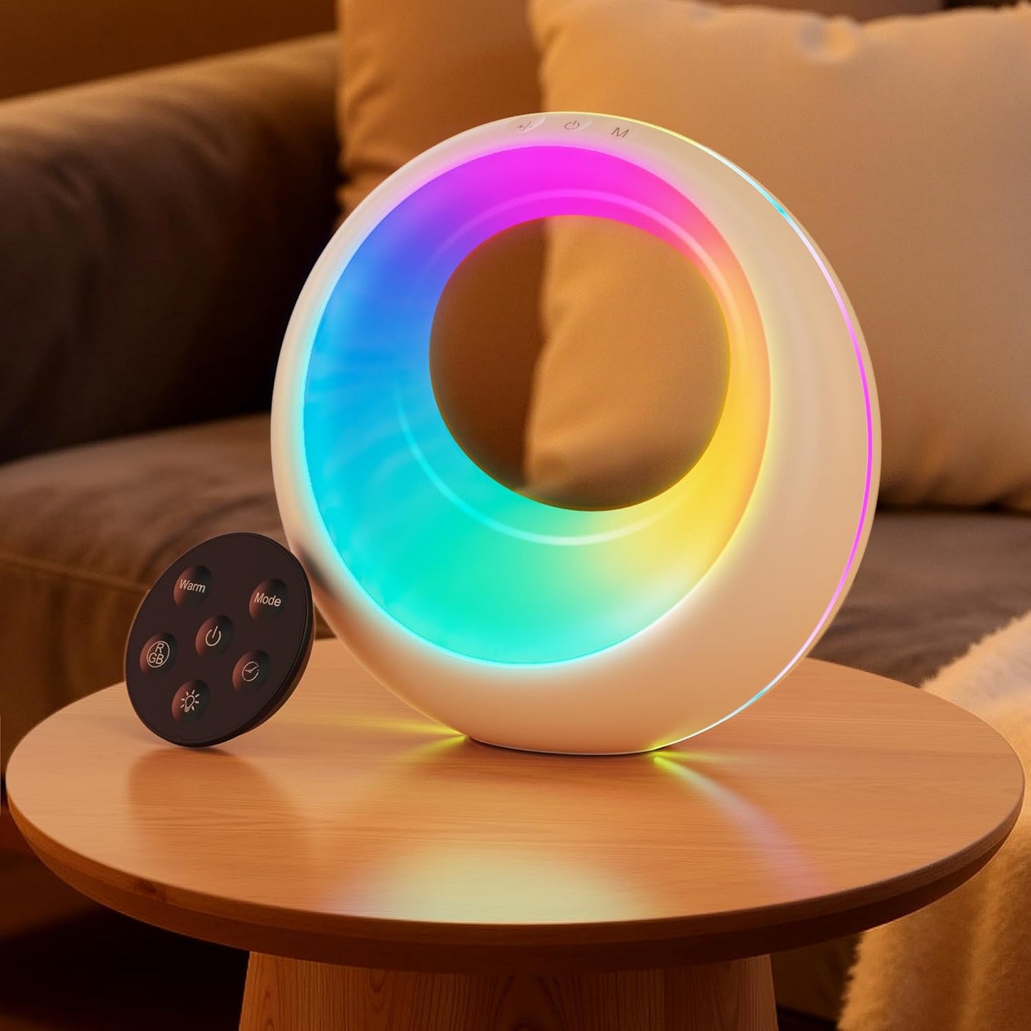 Nursery Night Light for Baby, Magic Moon Lamp for Kids and Adult 7 Lighting Colors & 9 RGB Modes, Rechargeable Bedside Table Lamp with Timing Function, Sleep Aid Nursing Lamp for Bedroom