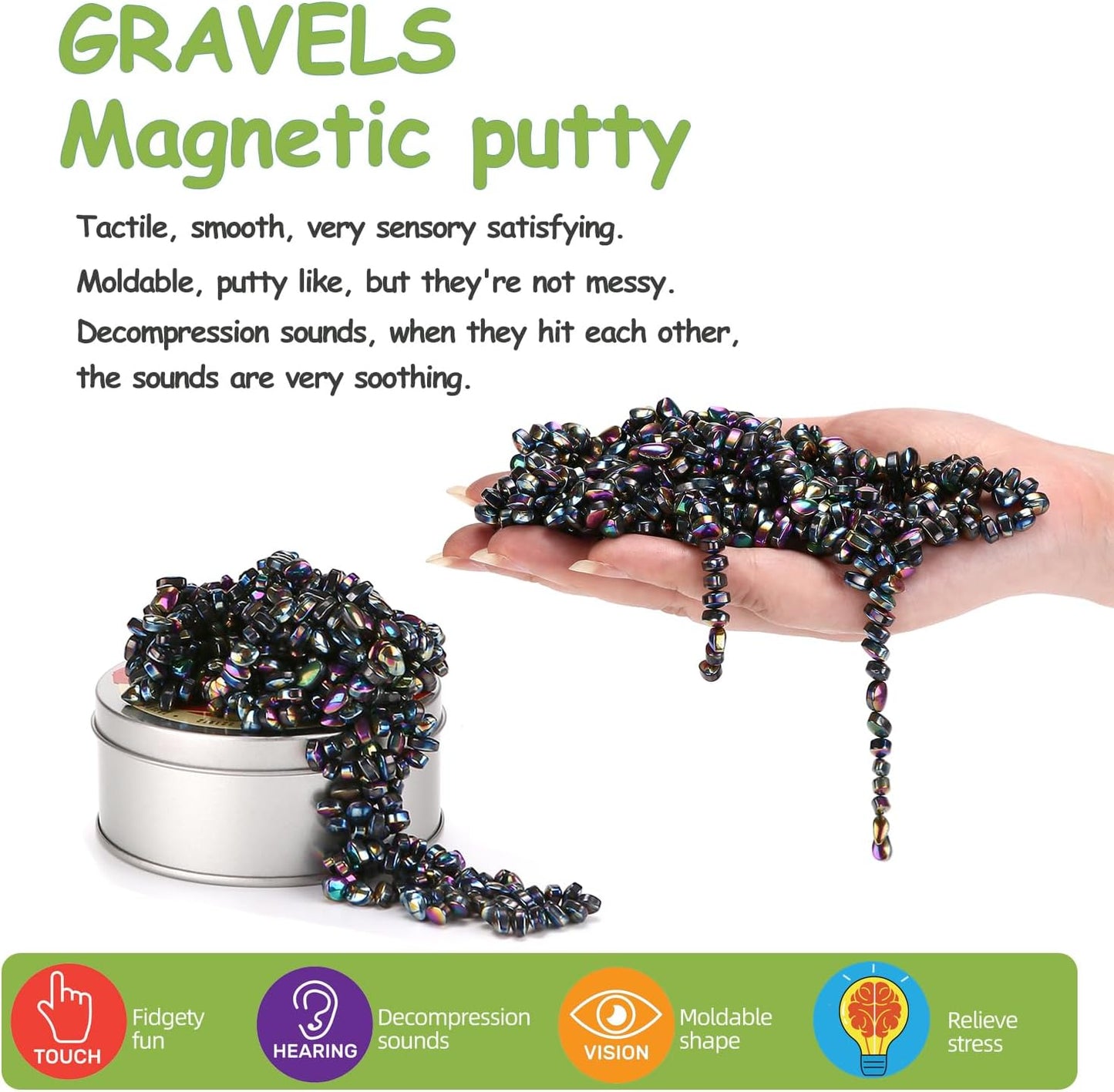 550PCS Colourful Ferrite Crags Desk Toys for Office, Like Putty, Satisfying Fidget Toys for Adults (550 PCS)