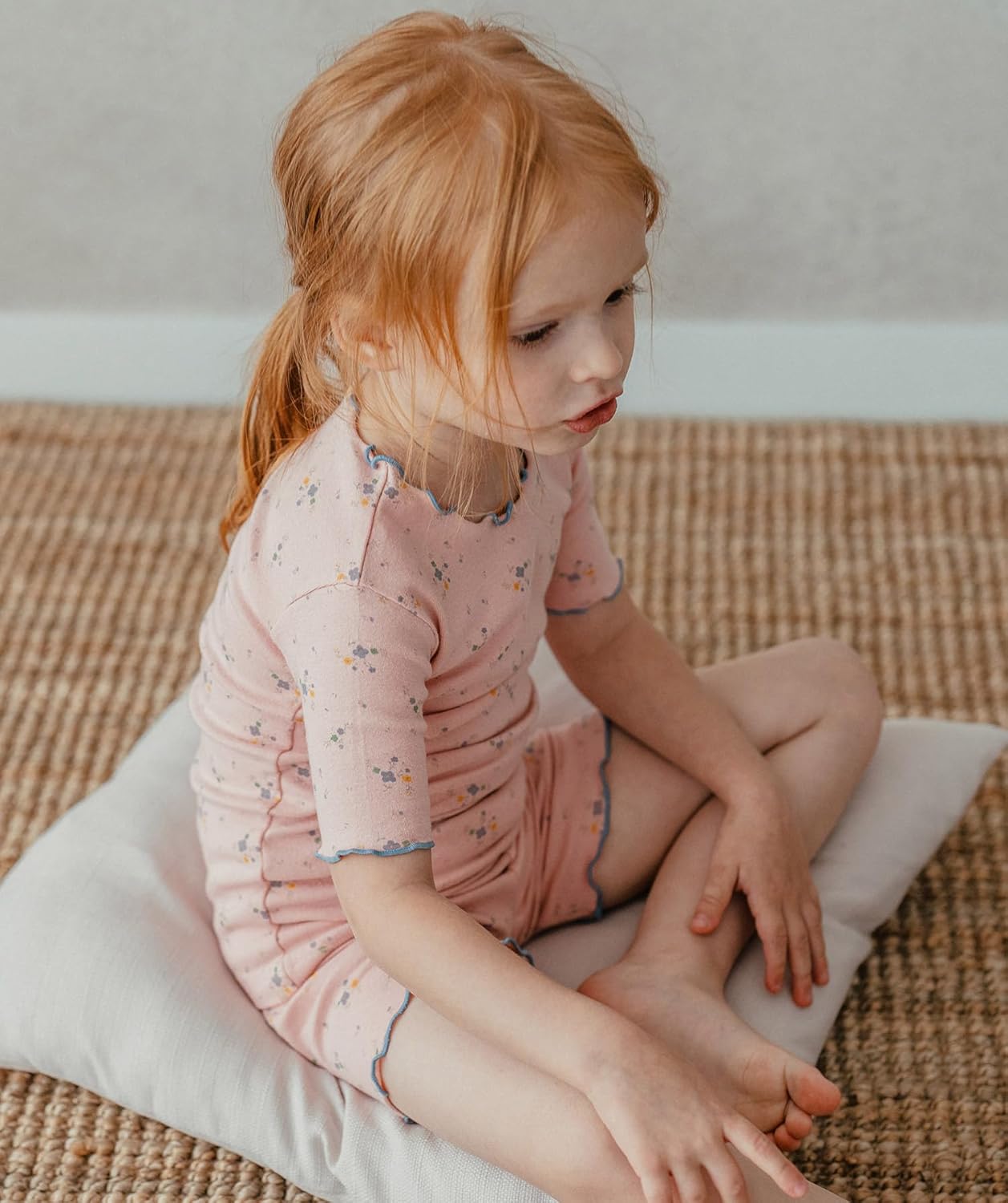 AVAUMA Baby Boy Girl Pajama Set 6M-7T Kids Cute Toddler Snug fit Flower Pattern Design Pjs Cotton Sleepwear Ruffled Shirring