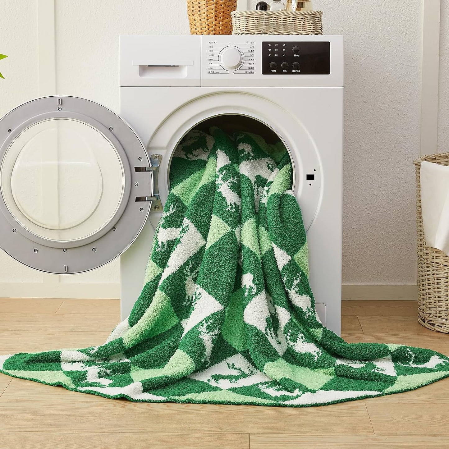 CYMULA Christmas Knit Throw Blanket - Super Soft Cozy Fuzzy Blankets for Couch, Sofa & Bed, Holiday Throw Blanket，60"x80"