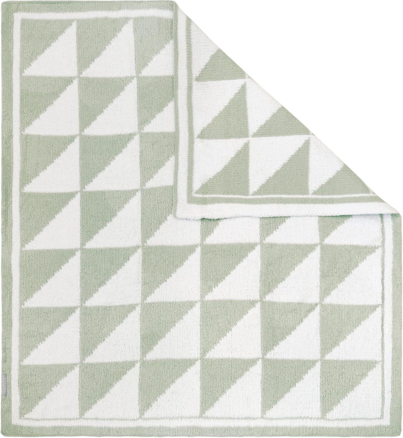 Living Textiles Chenille Baby Blanket - Sage Triangle Ultra Soft, Thick, and Versatile | Warm Blanket for Newborns, Throw Blanket for Crib, Stroller Cover | Perfect Baby Gift 30 x 40 inches