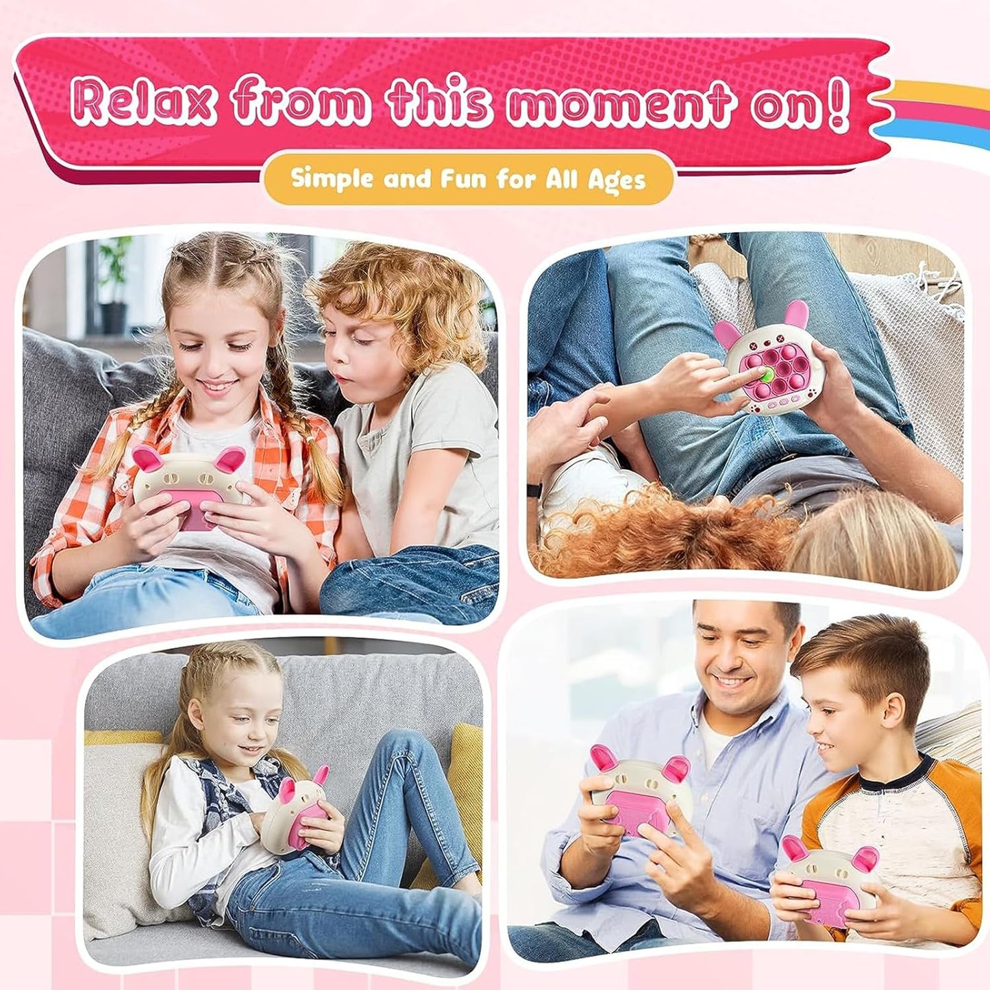 Creative Stress Relief Toys, Decompression Breakthrough Puzzle Pop Button Gopher Game Machine, Novelty Fidget Toys Party Favor Gifts for Kids Adults, Toy for 3+ Year Old (Green Dinosaur)