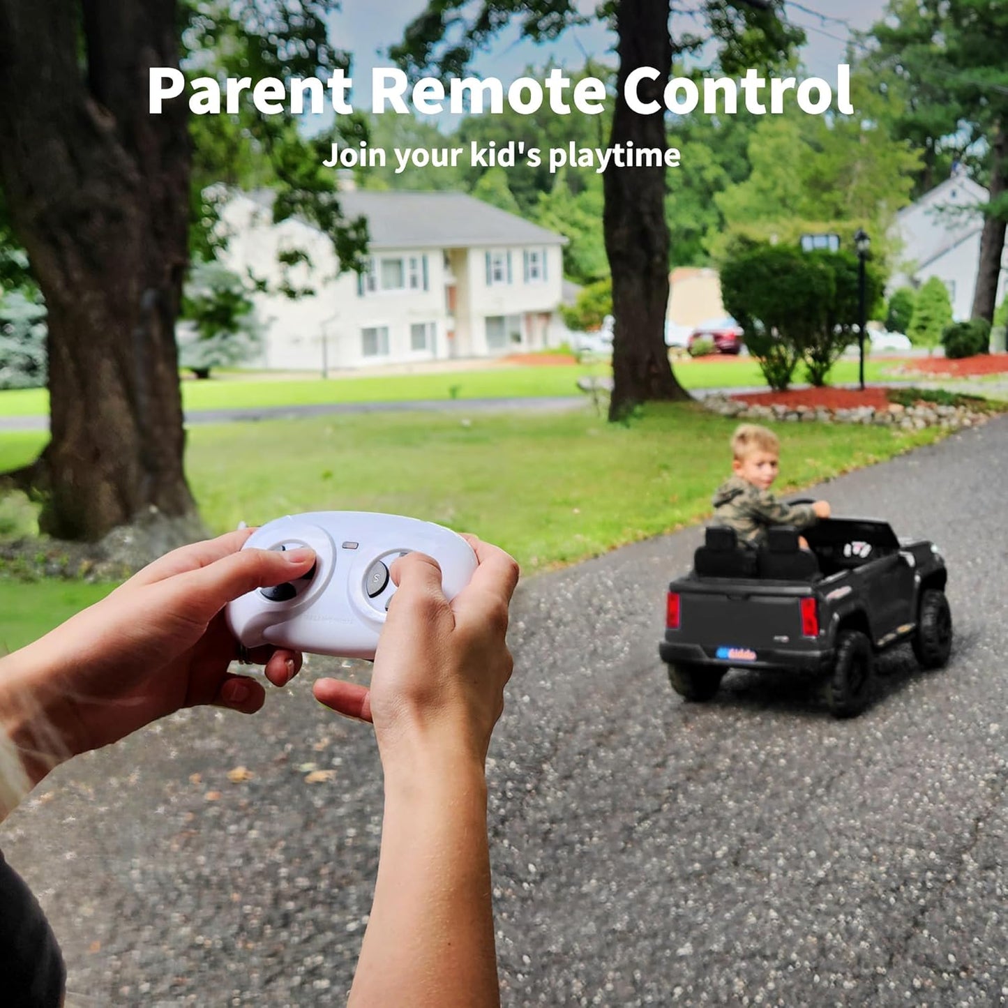 24V 2 Seater Ride on Toy for Big Kids, Electric SUV Kids Car to Drive w/Parent Remote, 2WD/4WD Switchable - Black