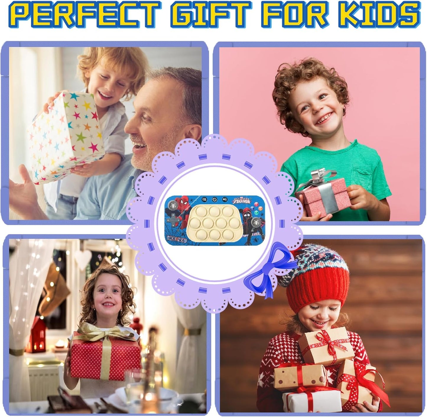 Creative Stress Relief Toys, Decompression Breakthrough Puzzle Pop Button Gopher Game Machine, Novelty Fidget Toys Party Favor Gifts for Kids Adults, Toy for 3+ Year Old (Spiderman)