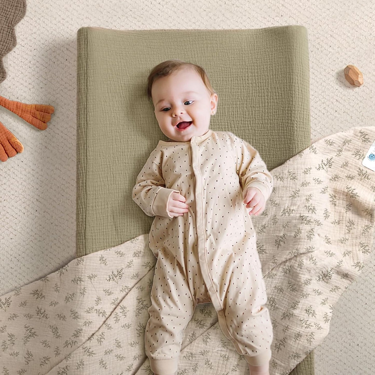 lulumoon Muslin Changing Pad Covers: Baby Cotton Changing Table Covers - Soft Changing Pad Sheets for Boys Girls