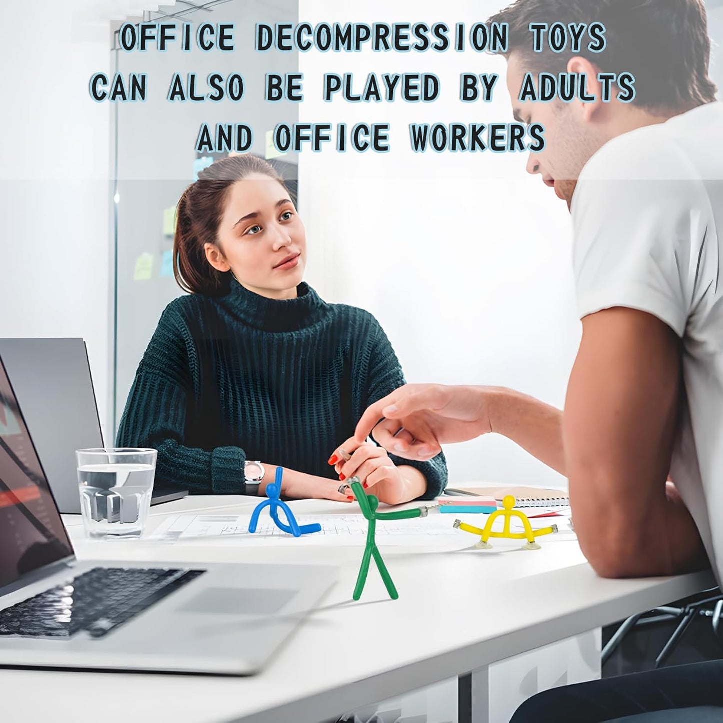 Funny Magnetic Men Toy Sets, Novelty Fidget Toys for Kids Adults, Colorful Shape-Changing Suction Cup Toys, Multipurpose Toys for Stress Relief, Travel, Office Desk, Fridge (Green)