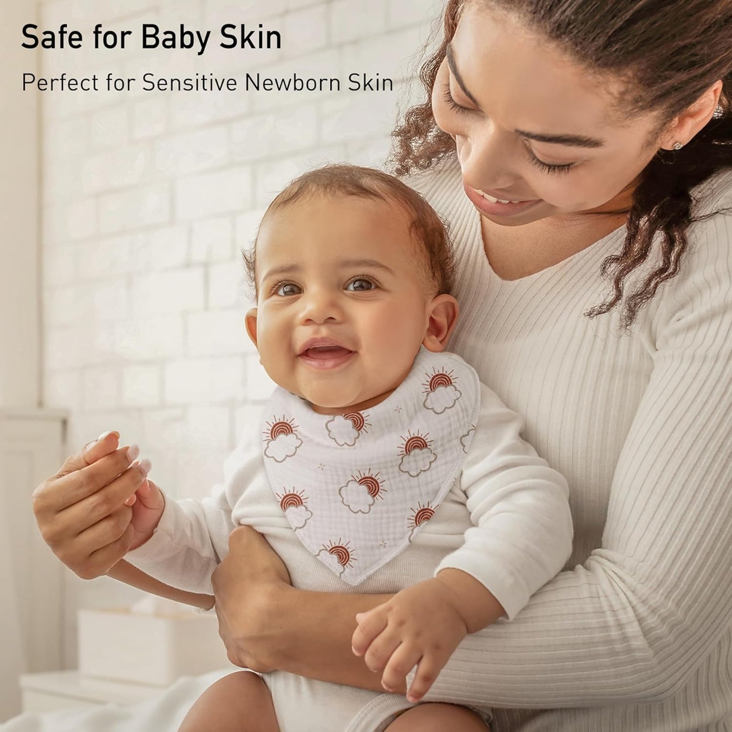 Muslin Baby Bibs 8 Pack, Baby Bandana Drool Bib for Drooling and Teething, Cotton Soft Absorbent for Girls Boys