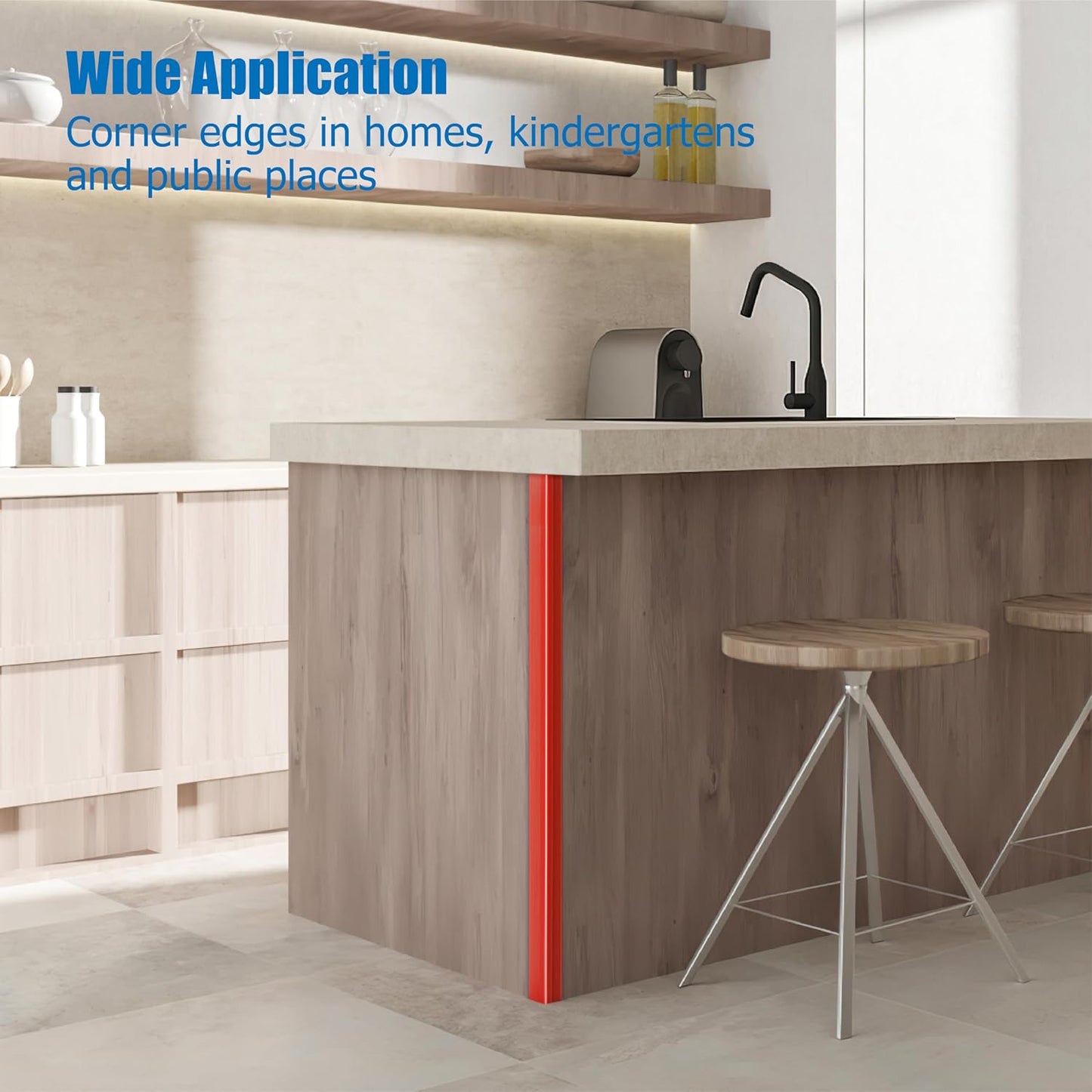 Wall Corner Protectors 4 Pack,1.57x1.57x23.62x0.12 inch PVC Double Side Proof Corner Guards for Sharp Edges, Self-Adhesive Corner Protectors for Home, Kindergarten,Thickness-3mm(0.12 in)