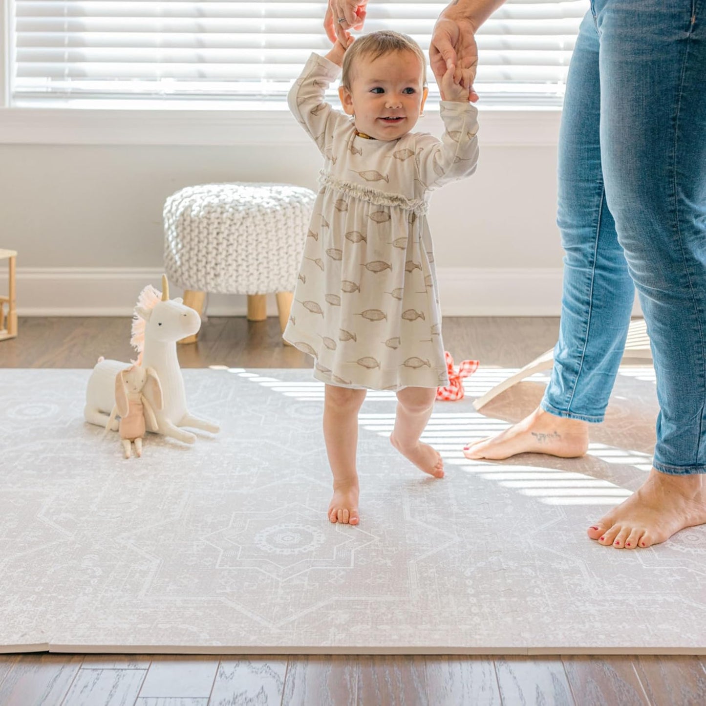 Baby Play Mats for Floor - Layla (6x6ft) - Premium EVA Foam Play Mat for Babies & Toddlers - Perfect for Tummy Time, Crawling, Playroom - Stylish & Comfortable Kids Play Mat