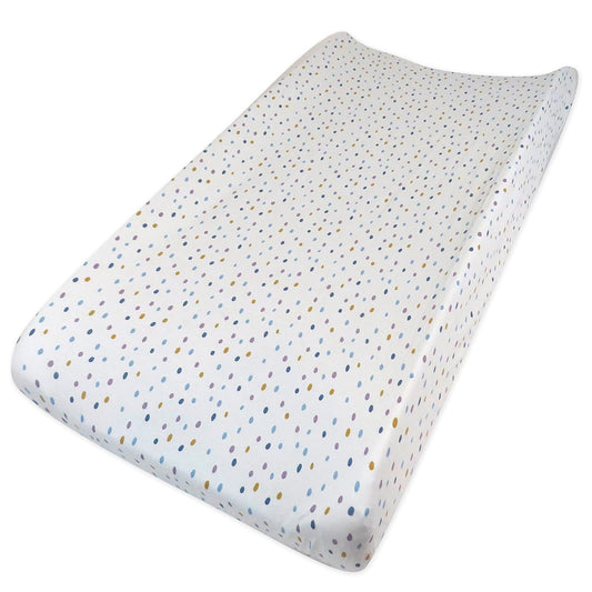 HonestBaby Girls Organic Cotton Changing Pad Cover, Marker Dot Purple, One Size