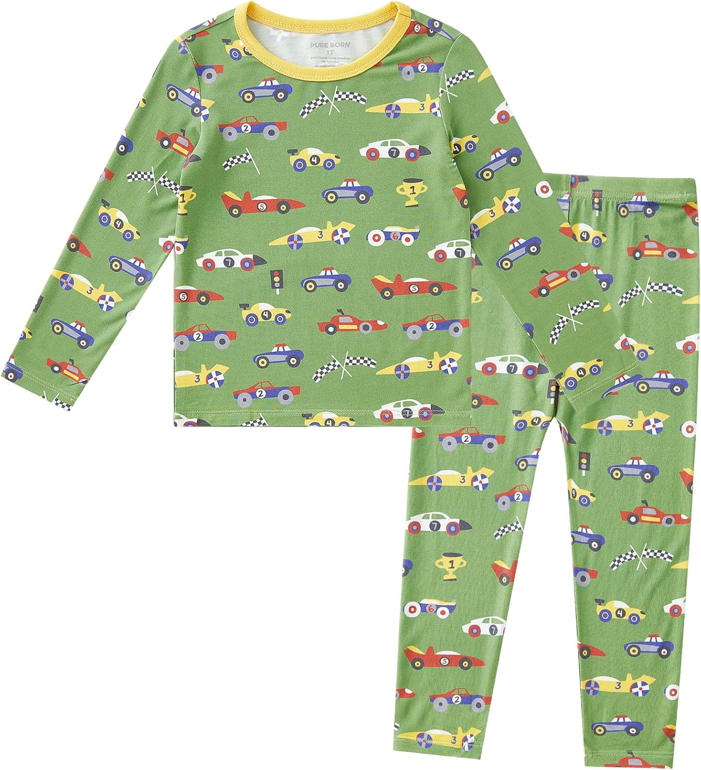 pureborn Baby Viscose From Bamboo Pajamas Set Pjs - Kids Toddler Girl Snug Fit Viscose Sleepwear 2pcs 18M-8Y