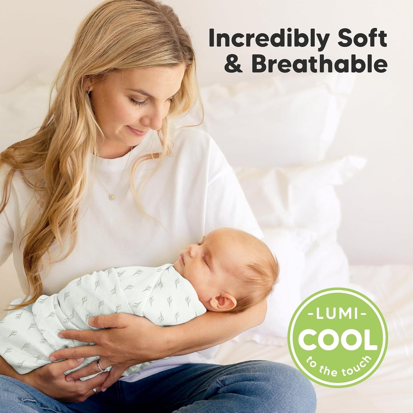 4-Pack Muslin Swaddle Blankets for Boys, Girls - Organic Baby Swaddles for Newborns, Soft & Breathable Receiving Baby Blankets for Girl, Boy, Neutral, Newborn Essentials Gift (Wild Bloom)