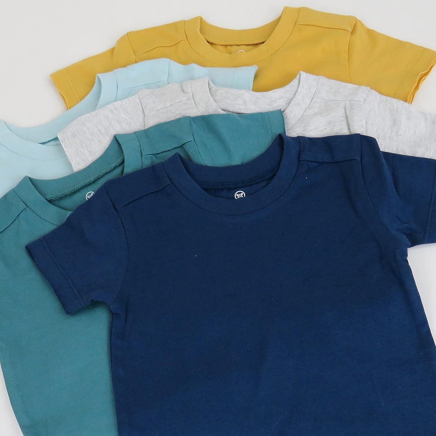 5-Pack Short Sleeve T-Shirts 100% Organic Cotton Baby, Toddler, Little Kid, Boy, Girl, Unisex