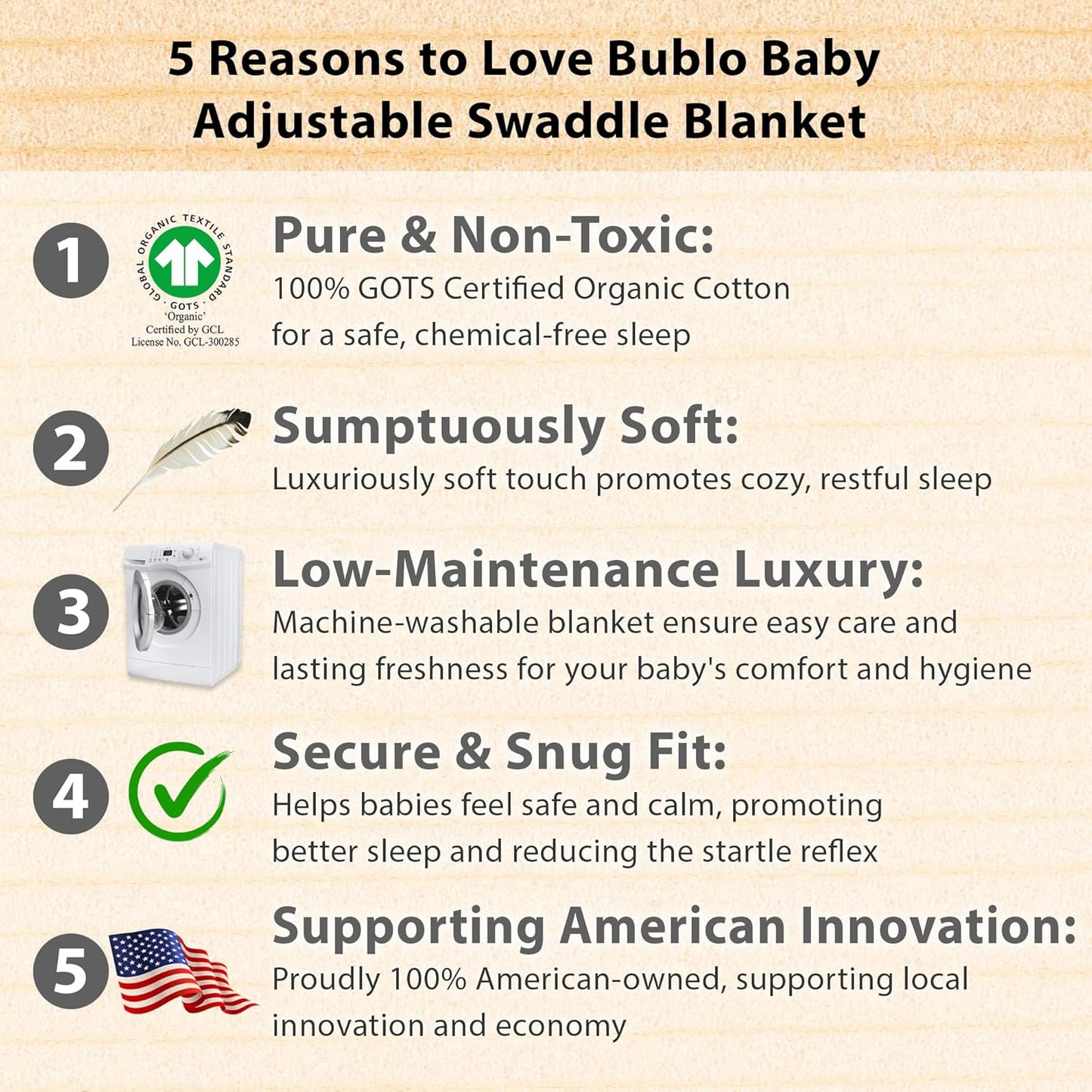 Bublo Baby Swaddles for Newborns – 3-Pack Infant Swaddles 0-3 Months – Adjustable Swaddle Sleep Sack – Soft Organic Cotton Baby Wrap for Safe & Cozy Sleep (Olive-Pastel Green)