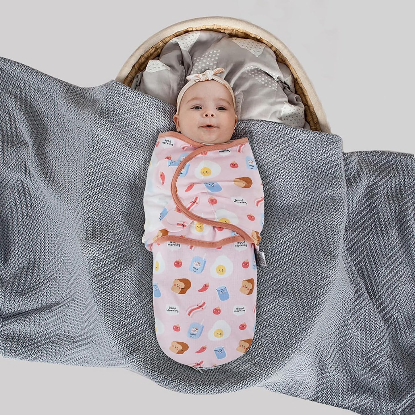 HOUSBAY Baby Swaddle Blanket Boy Girl,Super Soft 100% Cotton Newborn Adjustable Swaddles for 3-6 Months,2-Way Zipper Sleep Sack 1 Pack
