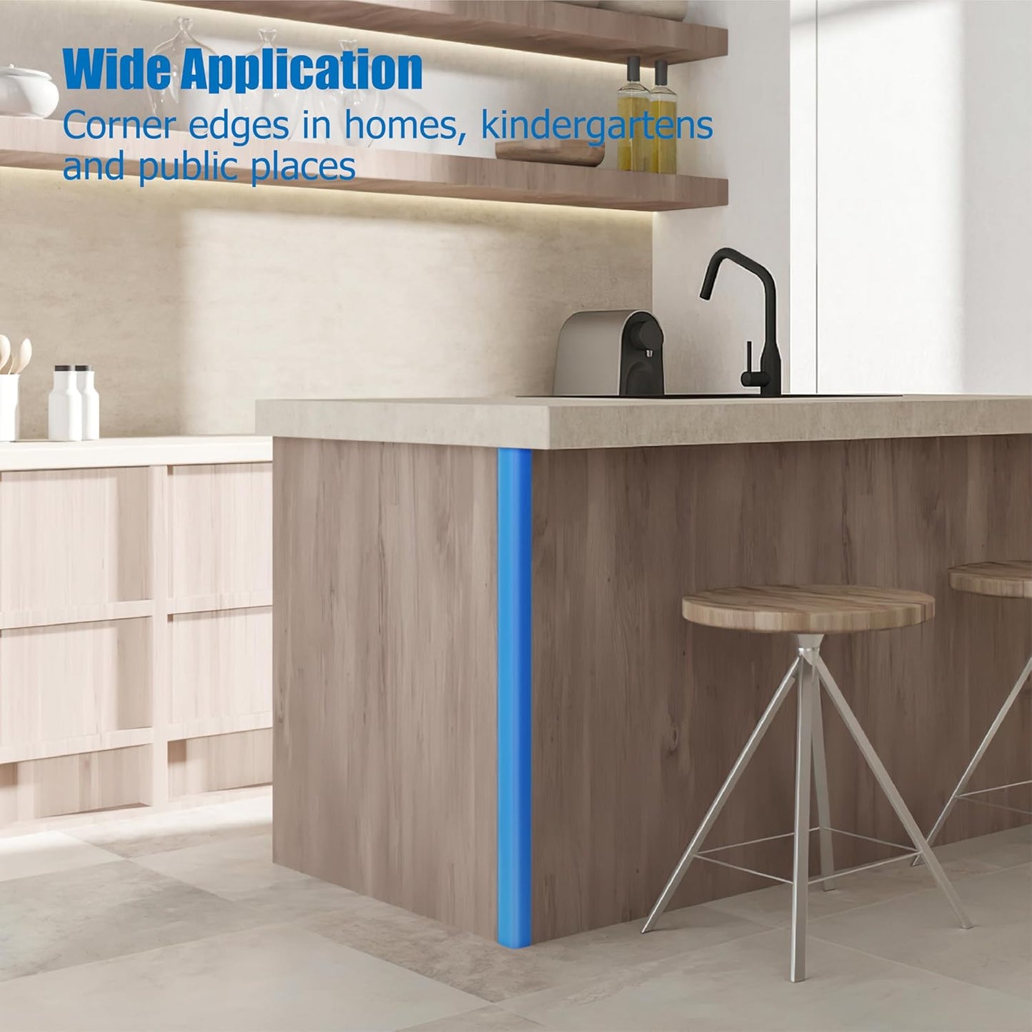 Wall Corner Edge Protector 4 Pack,1.57x1.57x23.62x0.28 inch Soft Baby Proof Corner Guards for Sharp Edges, Self-Adhesive Corner Protectors for Home, Kindergarten,Thickness-7mm(0.28 in)