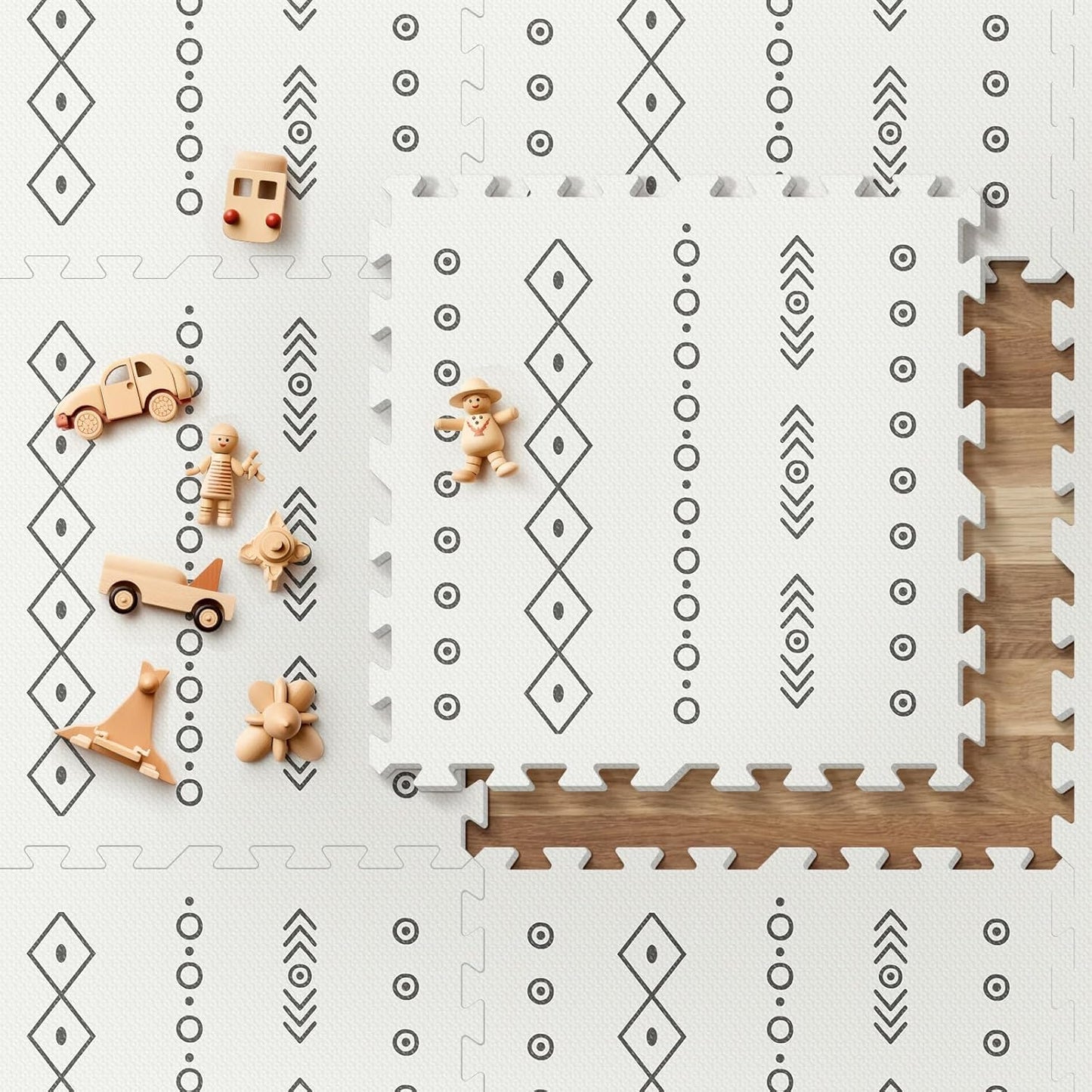 Baby Foam Play Mat, PIGLOG 72x48 Baby Crawling Mat, Floor Mats for Kids for Baby with Interlocking Floor Tiles, Toddler Play Mat for Indoor and Outdoor, Easy to Clean Playroom Floor Mat, Bohemia