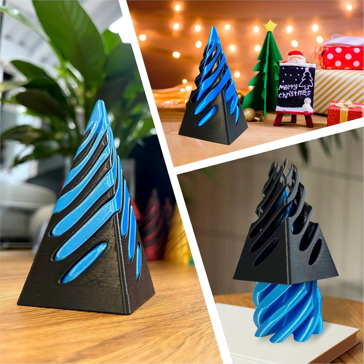 Impossible Pyramid Passthrough Sculpture-3D Printed Spiral Cone Fidget Toy, Pass Through Pyramid Fidget Toy, Vortex Thread Illusion Desk Toy for Adult, 4inch Helix Screw Fidget Toy for Stress Relief