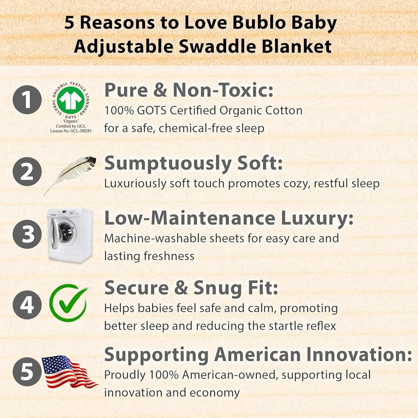 Bublo Baby Swaddles for Newborns – 3-Pack Infant Swaddles 3-6 Months – Adjustable Swaddle Sleep Sack – Soft Organic Cotton Baby Wrap for Safe & Cozy Sleep (Pastel Green)