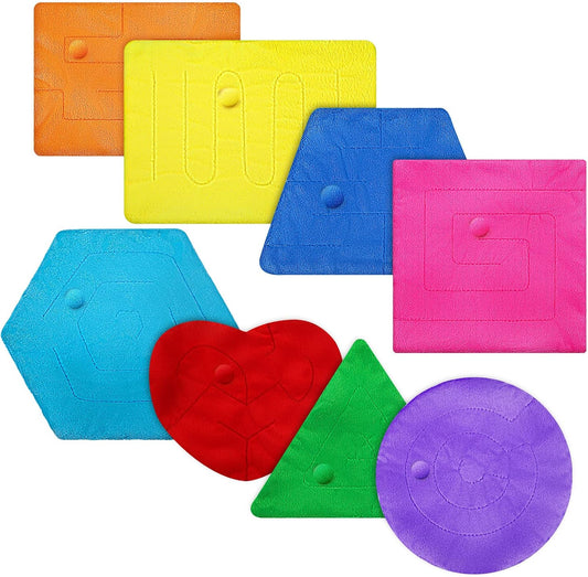 8 Pieces Fidget Marble Maze Mat Teaching Toys Calming Fidget Sensory Mat Stress Relief Toys Anxiety Relief Toys for Teens Adults School Home Classroom Reduce Anxiety Stress Improve Focus