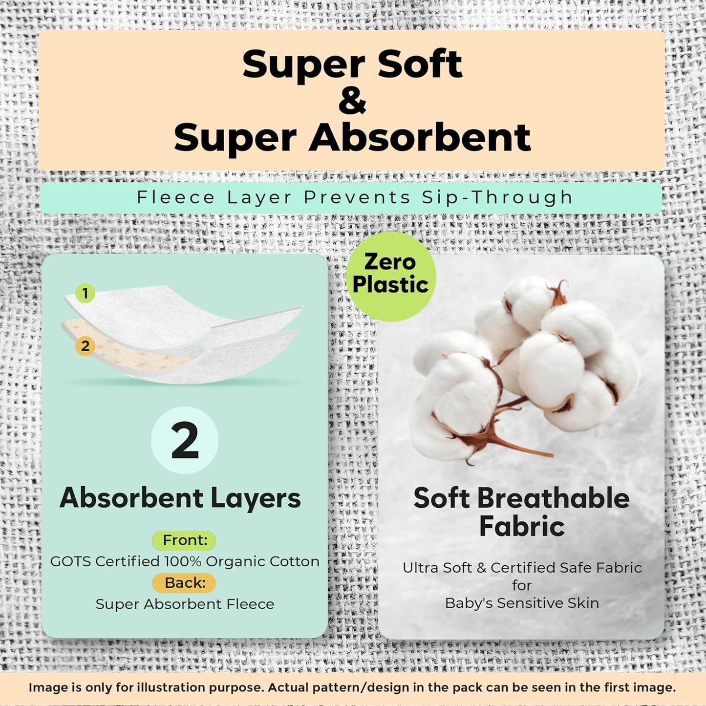 Organic Cotton Baby Bibs – Soft Teething & Drool Bib for Newborns & Toddlers – Hypoallergenic, Absorbent, Snaps