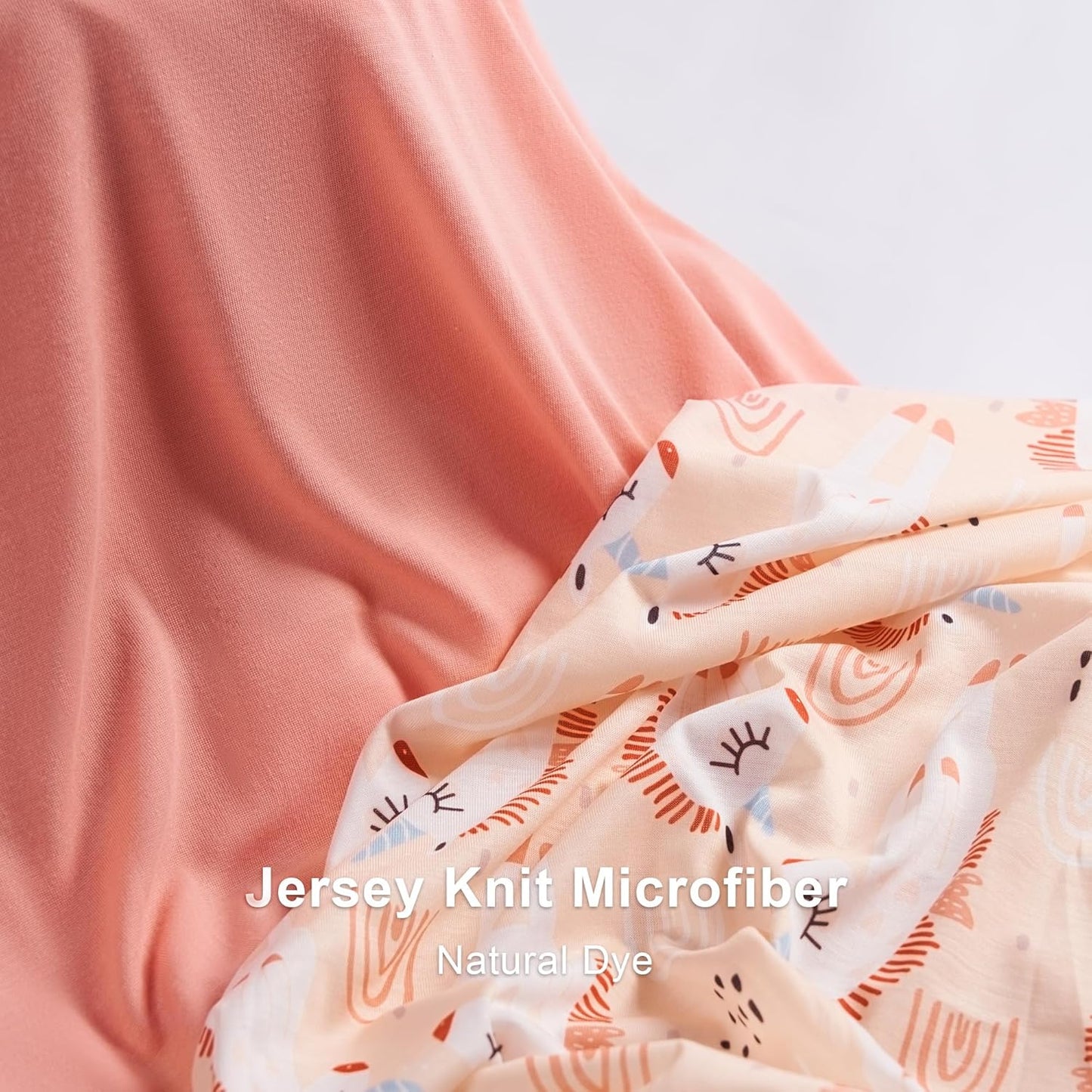 TILLYOU Changing Pad Cover Set in Soft Jersey Material - Fits 32"/34''x16 Contoured Pad for Babies, Unicorn & Meat Powder