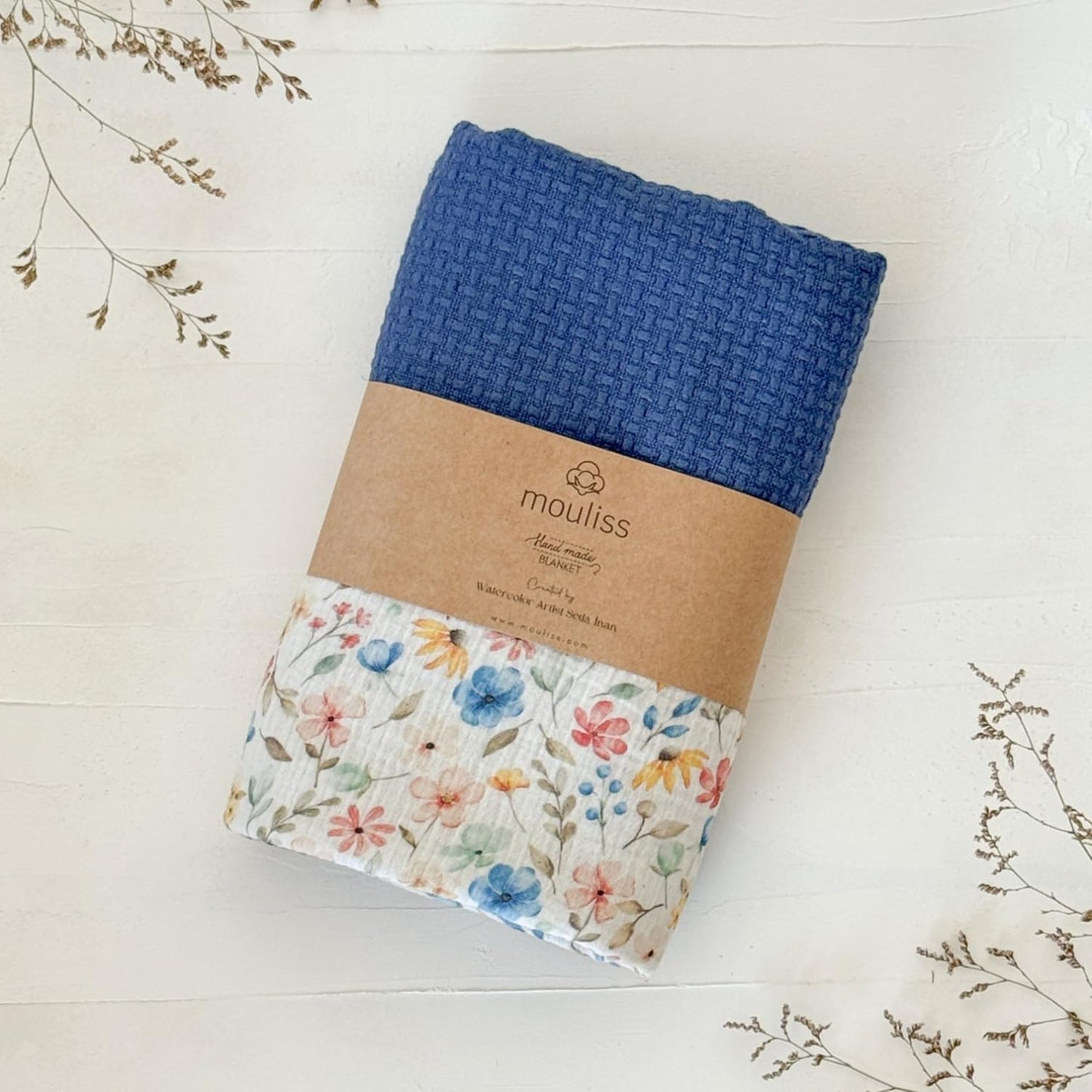 Personalized Baby Blanket with Name – Handmade 100% Organic Cotton Newborn Gift | Custom Knit Blanket for Boys, Girls, Kids & Baby Showers