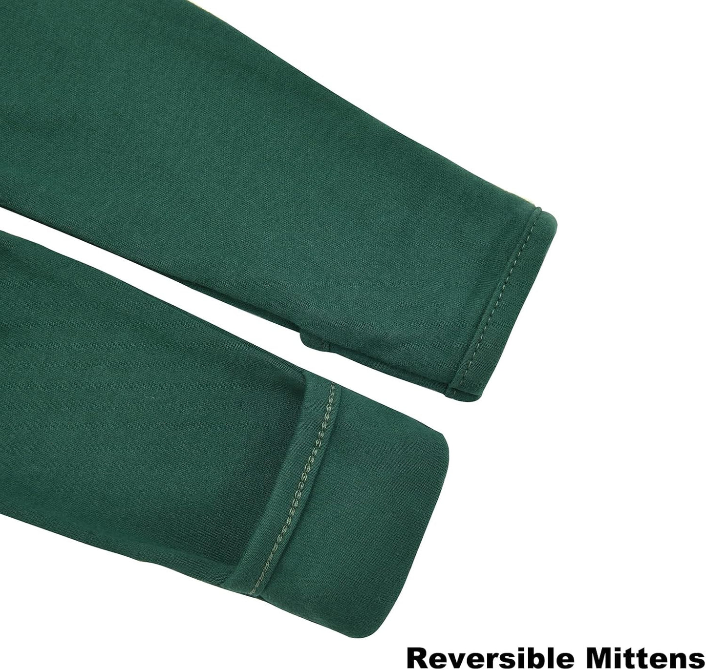 Aablexema Baby Footie Pajama with Mitten Cuffs, Double Zipper Infant Cotton clothes Sleeper Pjs, Footed Sleep Play