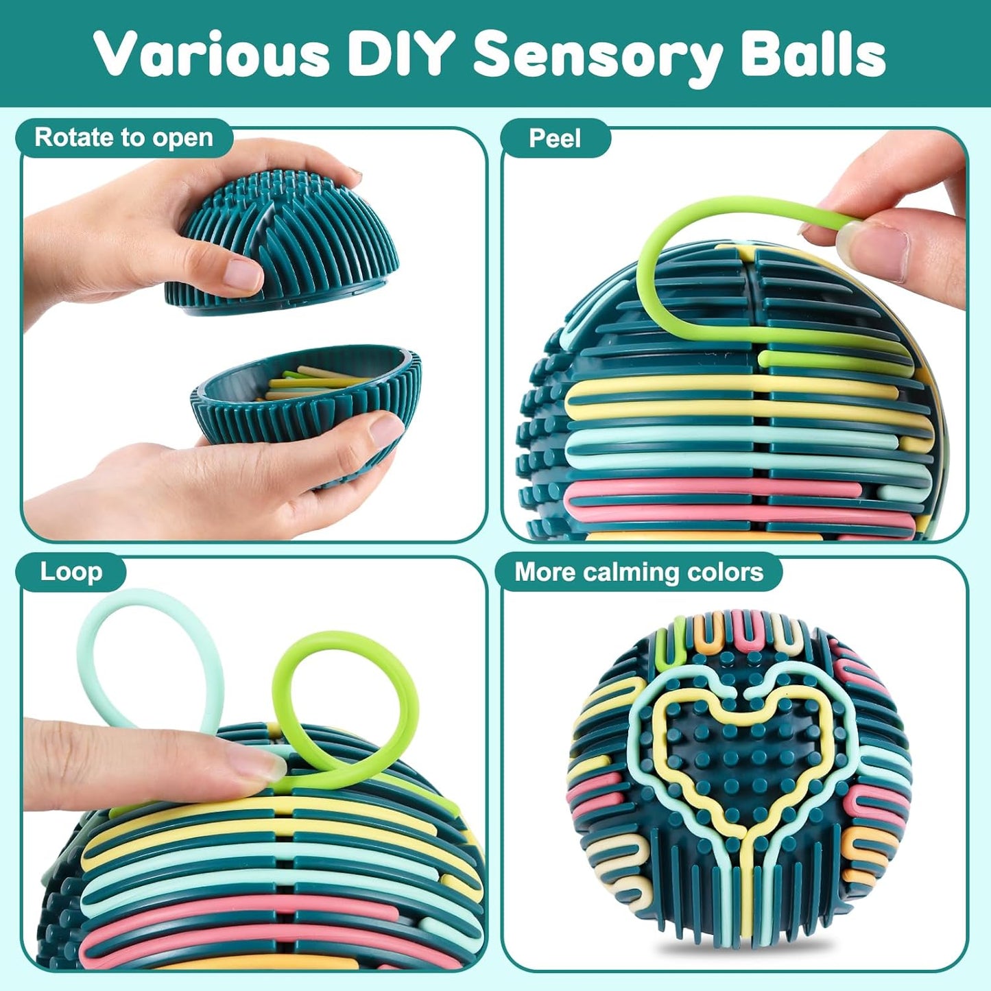 Gigilli Sensory Activity Ball Board with 24 Strings, Sensory Toys for Kids 5-7 8-12 with Autism ADHD, Calming Stress Relief Autism Toy, Kids Travel Essentials, Airplane Travel Toys for Toddlers 3-5