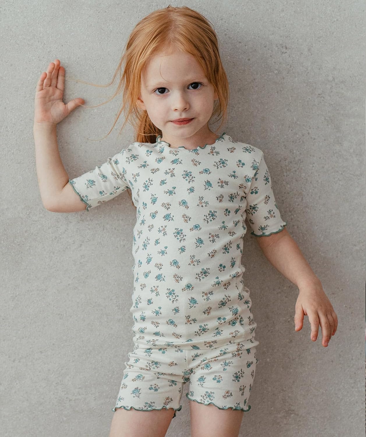 AVAUMA Baby Boy Girl Pajama Set 6M-7T Kids Cute Toddler Snug fit Flower Pattern Design Pjs Cotton Sleepwear Ruffled Shirring